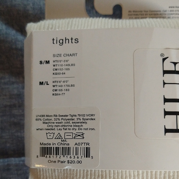 New Hue Sweater Tights 2 Pairs - Cream - Picture 3 of 5